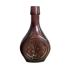 Vintage 1970s Apollo 17 Purple Carnival Glass‎ Decanter Bottle NASA Space